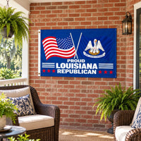 Proud Louisiana Republican Flag 3x5 displayed outdoors