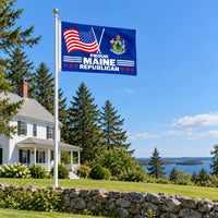 Proud Maine Republican Flag 3x5 displayed outdoors