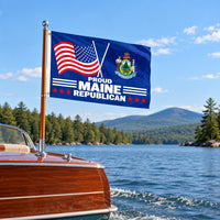 Proud Maine Republican Flag 3x5 displayed outdoors