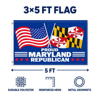 Proud Maryland Republican Flag 3x5 features and size details
