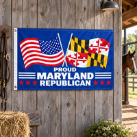 Proud Maryland Republican Flag 3x5 displayed outdoors
