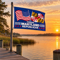 Proud Maryland Republican Flag 3x5 displayed outdoors