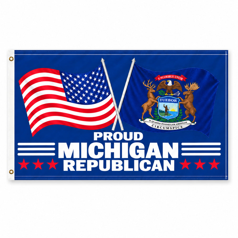 Proud Michigan Republican Flag 3x5