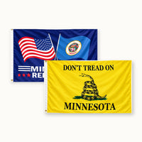 Proud Minnesota Republican and Don't Tread on Minnesota Flags 3x5 2-Pack