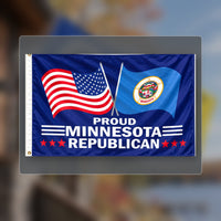 Proud Minnesota Republican Flag 3x5 displayed outdoors
