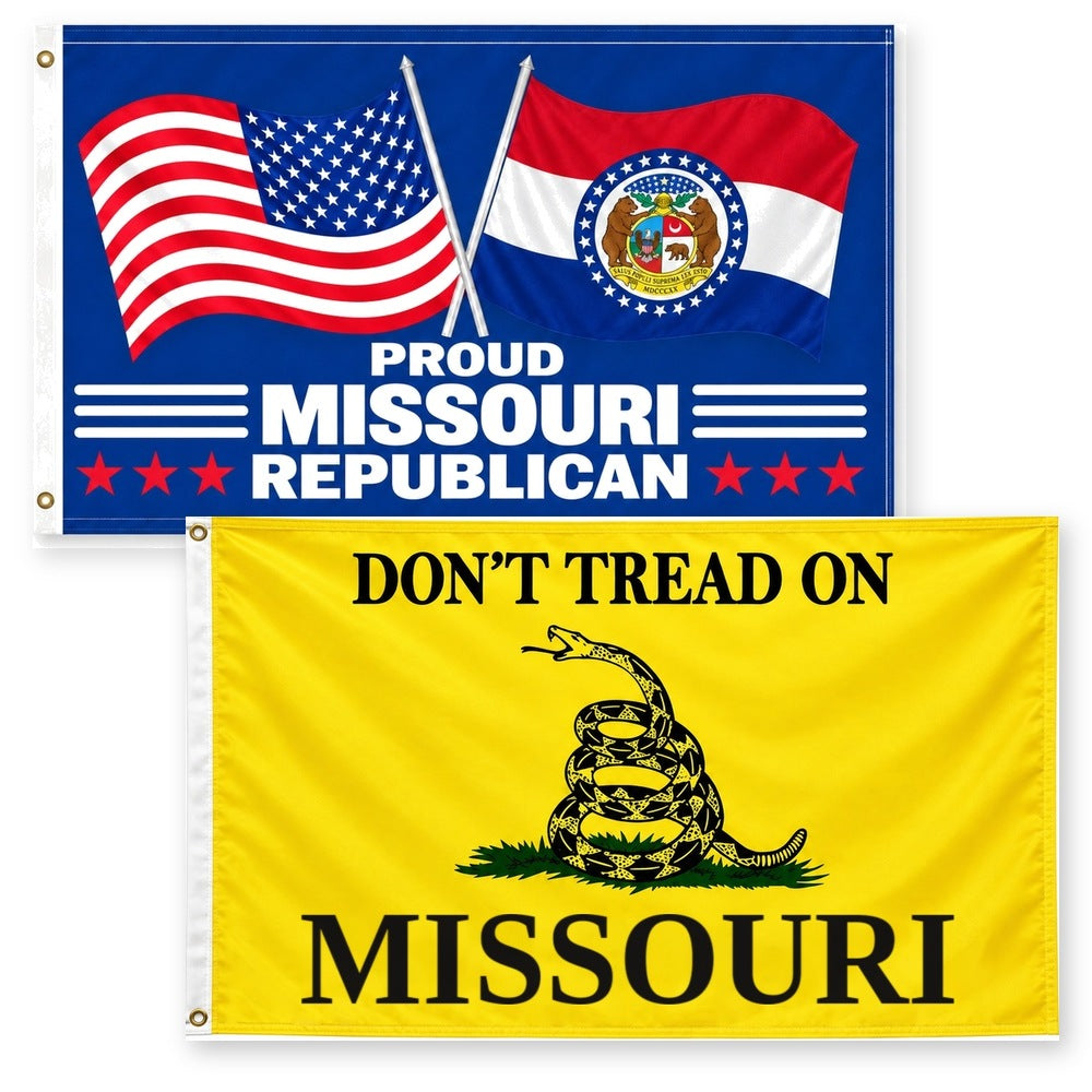 Proud Missouri Republican and Don't Tread on Missouri Flags 3x5 2-Pack