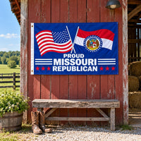 Proud Missouri Republican Flag 3x5 displayed outdoors