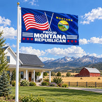 Proud Montana Republican Flag 3x5 displayed outdoors