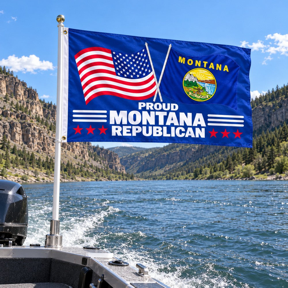 Proud Montana Republican Flag 3x5 displayed outdoors