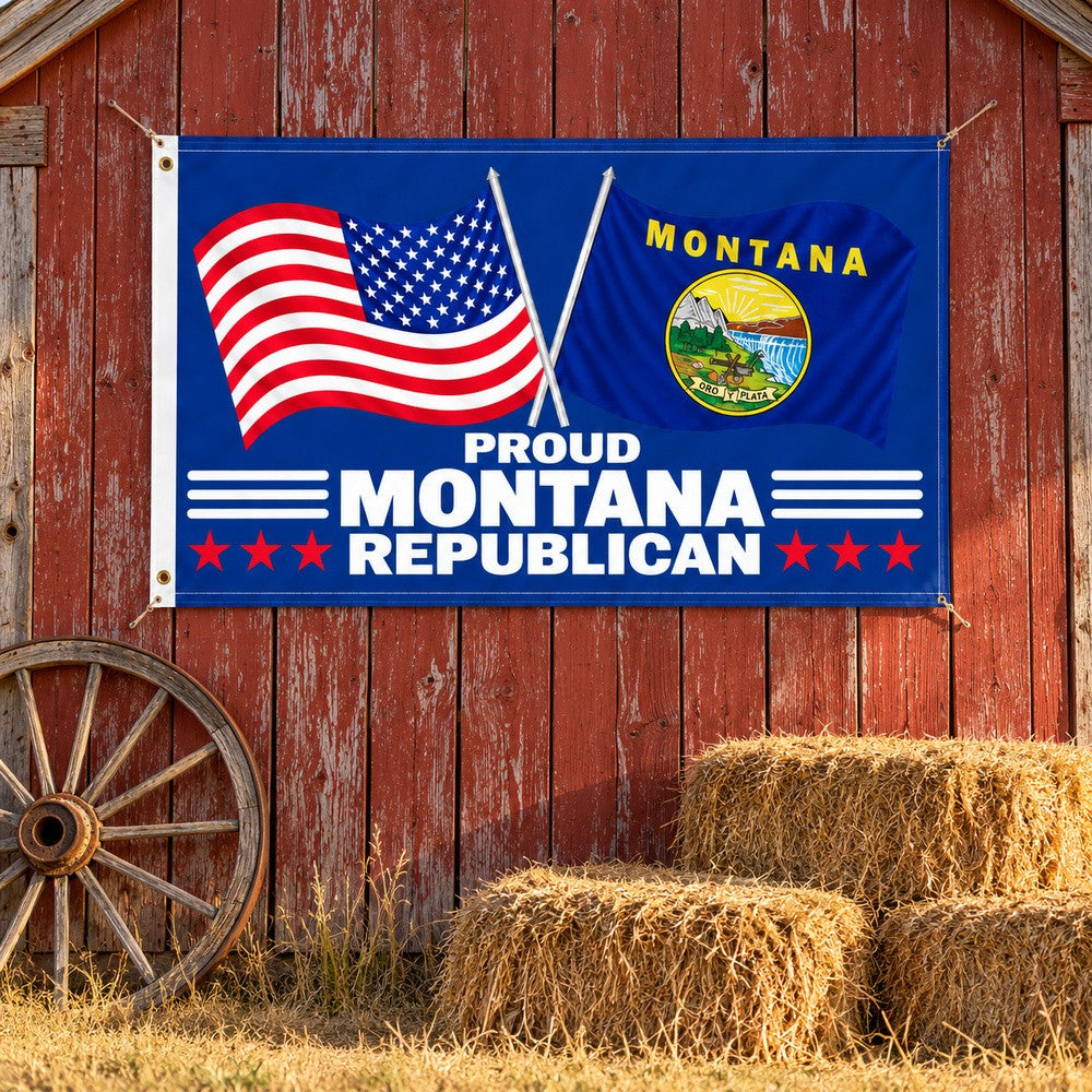 Proud Montana Republican Flag 3x5 displayed outdoors