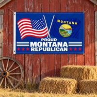 Proud Montana Republican Flag 3x5 displayed outdoors