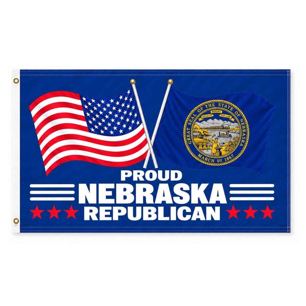 Proud Nebraska Republican Flag 3x5