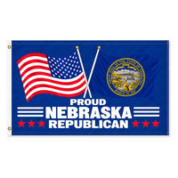 Proud Nebraska Republican Flag 3x5