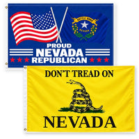 Proud Nevada Republican and Don't Tread on Nevada Flags 3x5 2-Pack