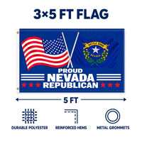 Proud Nevada Republican Flag 3x5 features and size details