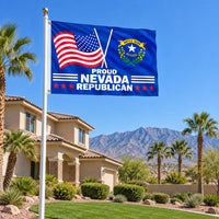 Proud Nevada Republican Flag 3x5 displayed outdoors