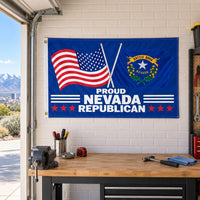 Proud Nevada Republican Flag 3x5 displayed outdoors