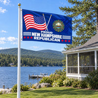 Proud New Hampshire Republican Flag 3x5 displayed outdoors