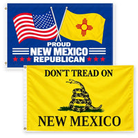 Proud New Mexico Republican and Don't Tread on New Mexico Flags 3x5 2-Pack