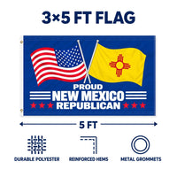 Proud New Mexico Republican Flag 3x5 features and size details