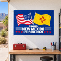 Proud New Mexico Republican Flag 3x5 displayed outdoors