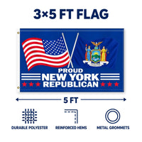 Proud New York Republican Flag 3x5 features and size details