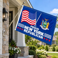 Proud New York Republican Flag 3x5 displayed outdoors