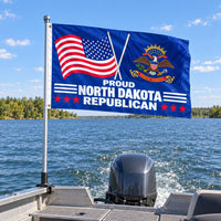 Proud North Dakota Republican Flag 3x5 displayed outdoors