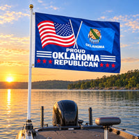Proud Oklahoma Republican Flag 3x5 displayed outdoors