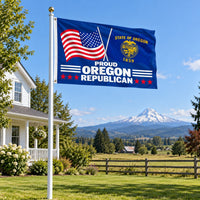 Proud Oregon Republican Flag 3x5 displayed outdoors