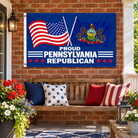 Proud Pennsylvania Republican Flag 3x5 displayed outdoors