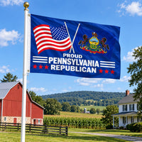 Proud Pennsylvania Republican Flag 3x5 displayed outdoors