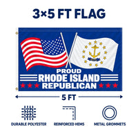 Proud Rhode Island Republican Flag 3x5 features and size details