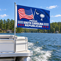 Proud South Carolina Republican Flag 3x5 displayed outdoors
