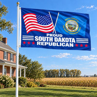 Proud South Dakota Republican Flag 3x5 displayed outdoors