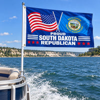 Proud South Dakota Republican Flag 3x5 displayed outdoors