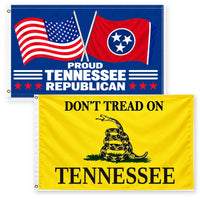Proud Tennessee Republican and Don't Tread on Tennessee Flags 3x5 2-Pack