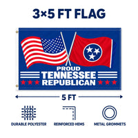 Proud Tennessee Republican Flag 3x5 features and size details