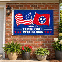 Proud Tennessee Republican Flag 3x5 displayed outdoors
