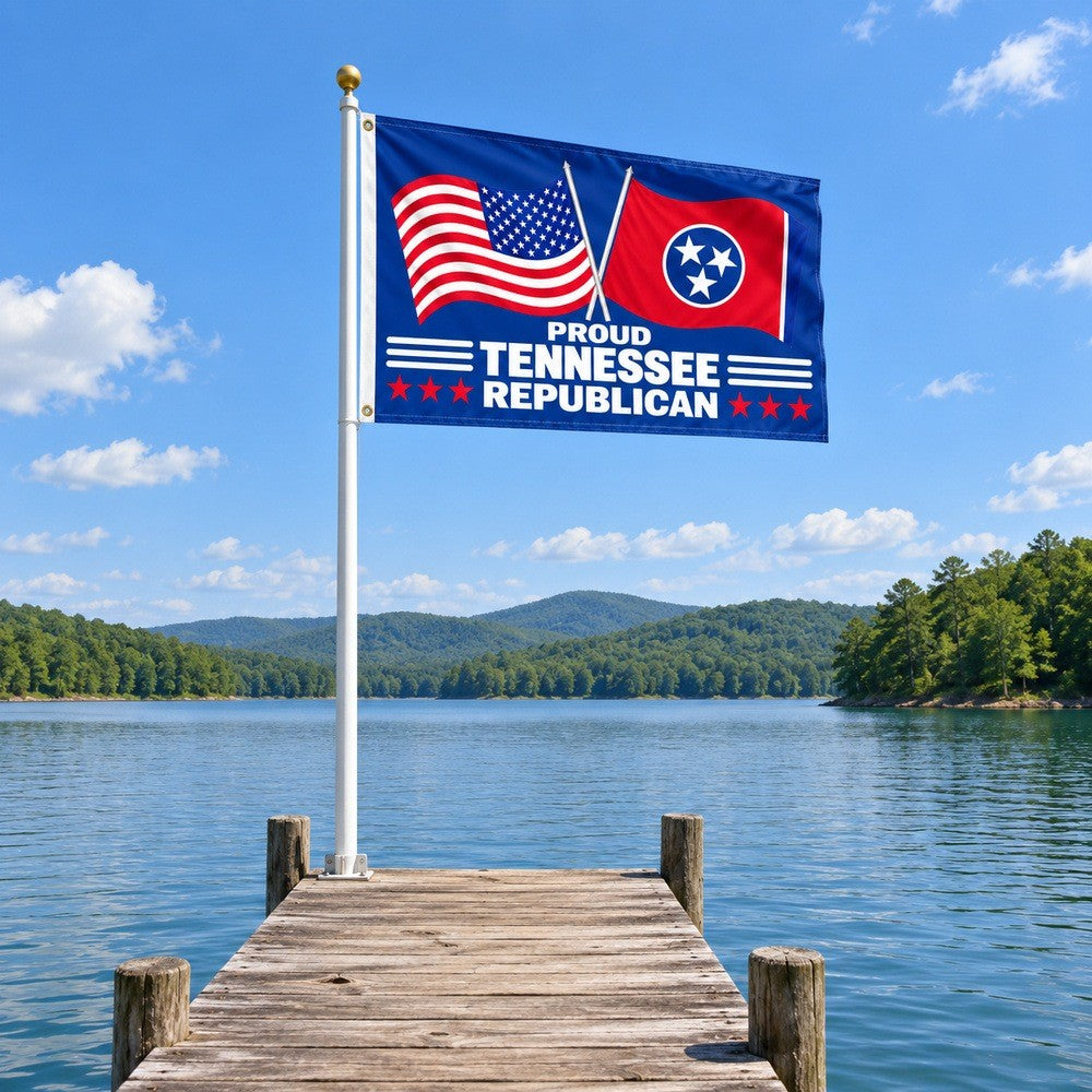 Proud Tennessee Republican Flag 3x5 displayed outdoors