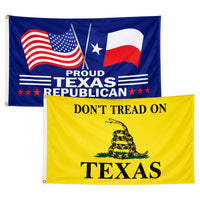 Proud Texas Republican and Don't Tread on Texas Flags 3x5 2-Pack