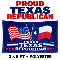 Proud Texas Republican Flag 3x5 features and size details