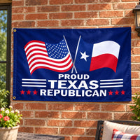 Proud Texas Republican Flag 3x5 displayed outdoors