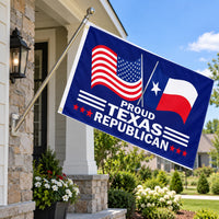 Proud Texas Republican Flag 3x5 displayed outdoors
