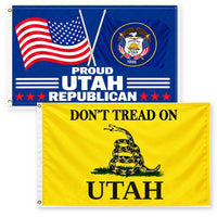 Proud Utah Republican and Don't Tread on Utah Flags 3x5 2-Pack
