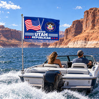 Proud Utah Republican Flag 3x5 displayed outdoors