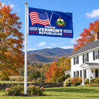 Proud Vermont Republican Flag 3x5 displayed outdoors