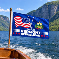 Proud Vermont Republican Flag 3x5 displayed outdoors