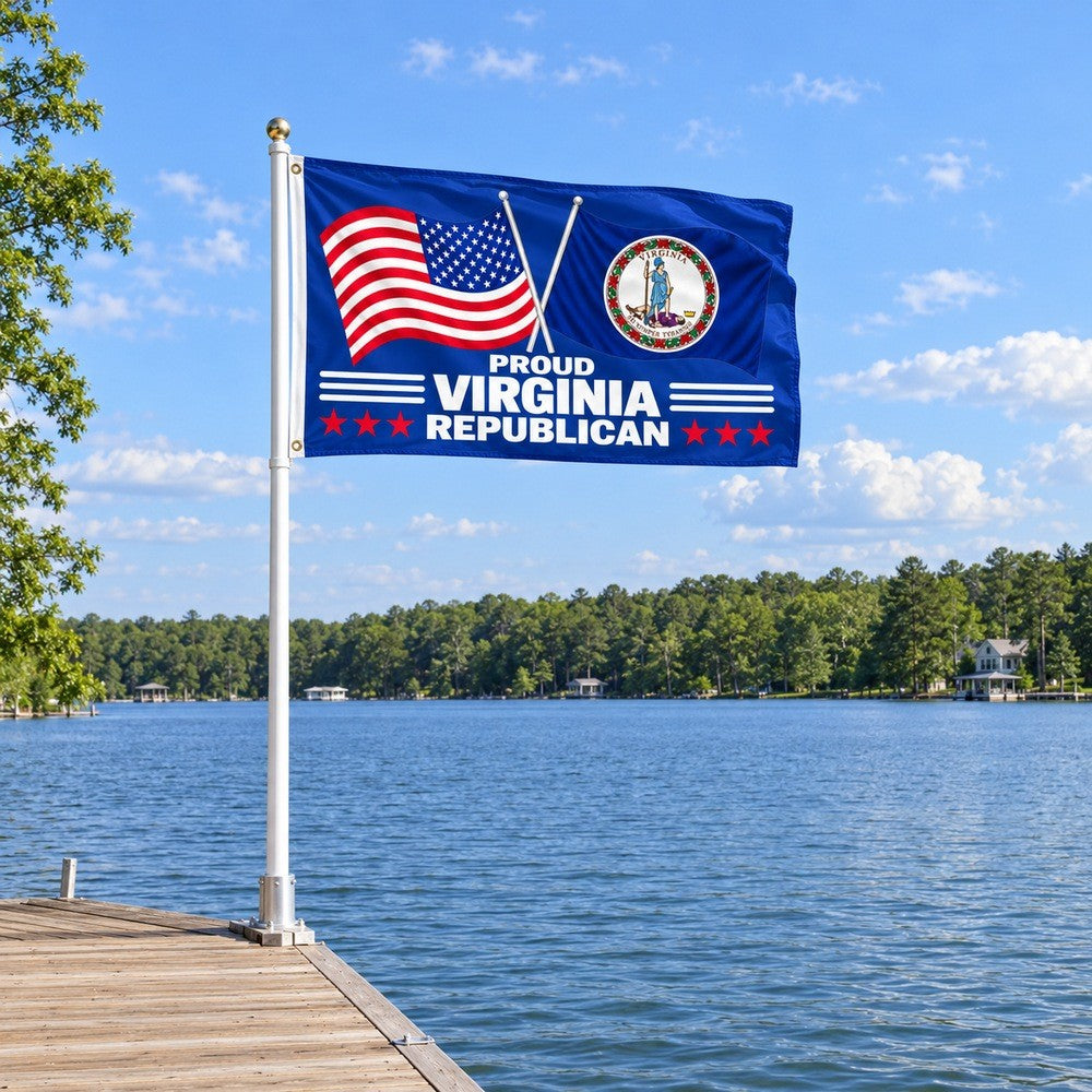 Proud Virginia Republican Flag 3x5 displayed outdoors