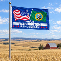 Proud Washington Republican Flag 3x5 displayed outdoors
